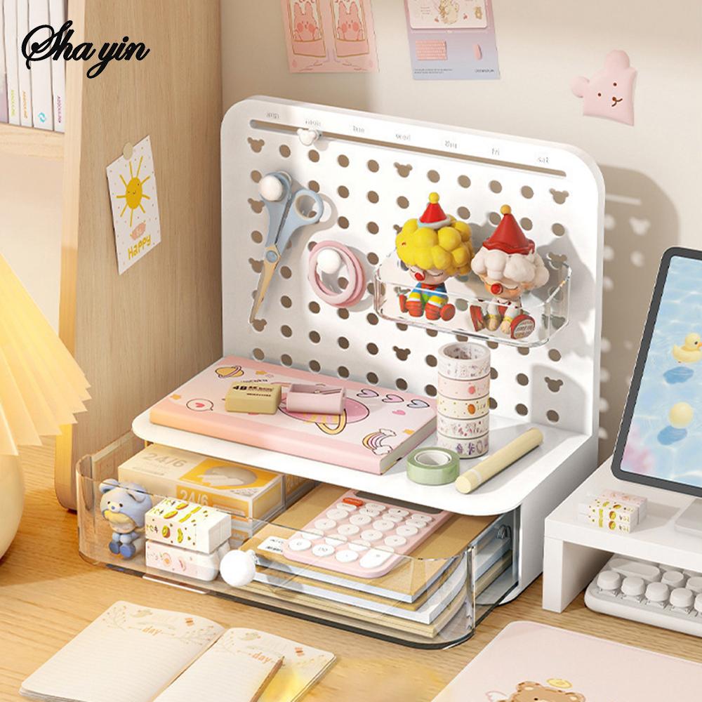 

Desk Storage Pen Holder Perforated Board Bookshelf Stationery Storage Box Office Desk Perforated Board Storage Box