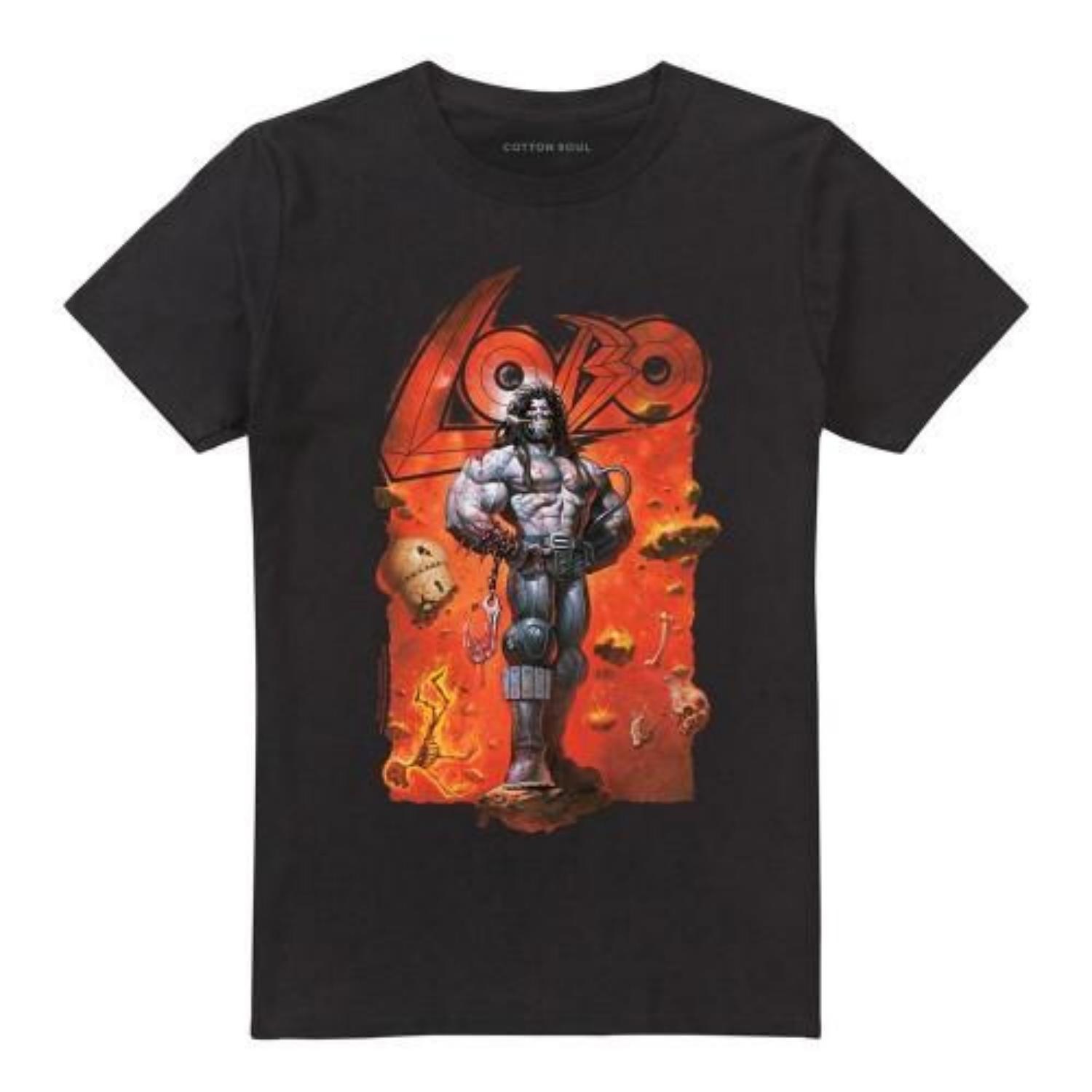 Justice League Unisex Adult Dc Lobo Unbound Bounty Hunter T-Shirt S чёрный