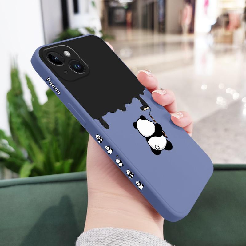 Paint Panda Phone Case For iPhone 15 14 13 12 11 X XR XS SE2 SE2020 8 7 6 6S Plus Pro Max Mini Silicone Cover