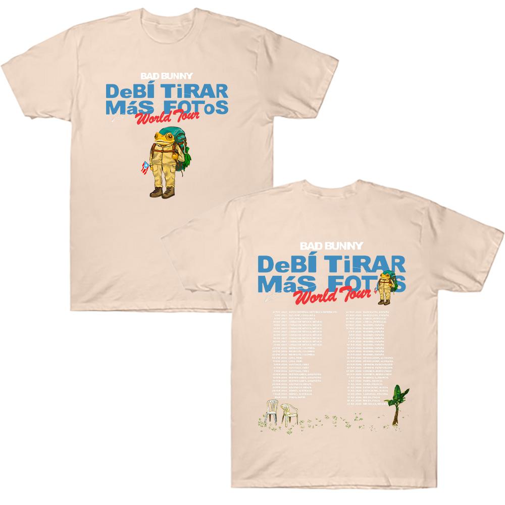 Bad Bunny Debí Tirar Más Fotos World Tour 2026 T Shirts Rapper Bad Bunny Cotton Tees Unisex Hip Hop Oversized Tshirt Streetwear