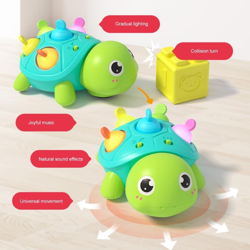 Musical Infant Crawling Encouragement Toy With Safe ABS Material Visual Auditory Stimulation Portable Teething Activity For Babies