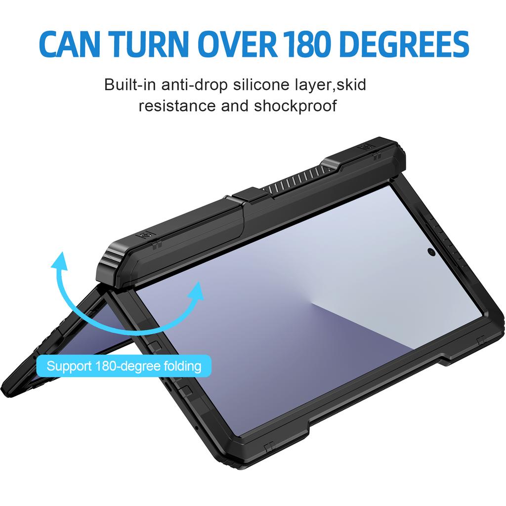 For Samsung Galaxy Z Fold7 5G Case Aluminium Alloy+Silicone Kickstand Cover with PET Screen Film
