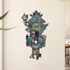Halloween Cuckoo Clock Decoration Spooky Wall Clock Figurine Skeleton Pumpkin Wall Sculpture for Home Living Room Bedroom Decor