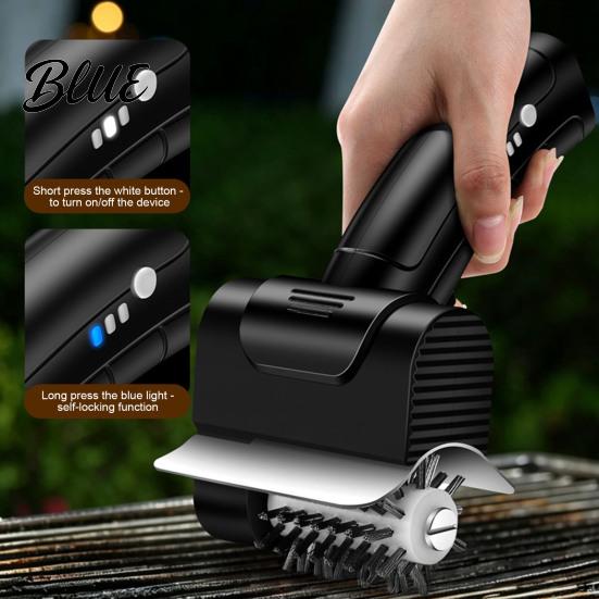 Splash-proof Grill Cleaning Tool Electric BBQ Brush Cordless Type-C Rechargeable Brush with High-Speed Motor Cleaner Guard Splash Guard Stainless