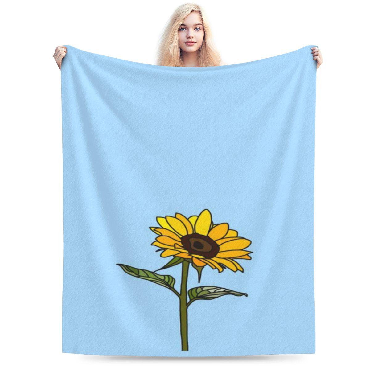 

Aesthetic Sunflower On Light Blue Personalized Comfortable Decorate Home An UltraSoft Micro Fleece Blanket 75x100cm (30x40inch)