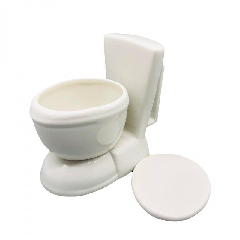 Parodie Toilettenbecher kreative Toilettenwassertasse großes Fassungsvermögen dreidimensionale Kackbecher Toilettenbecher Keramiktasse mit Deckel