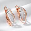 Fashion Glossy Hollow Leaves Dangle Earrings For Women  Rose Gold  Color Mix Fine Daily Vintage Jewelry