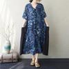 Short Sleeve Plus Size Cotton Vintage Floral New In Dresses for Women Casual Loose Long Summer Dress