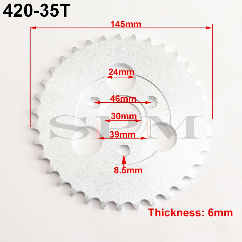 Motorcycle Parts Z50 Rear Gear Sprocket 24T/29T/31T/35T/37T Tooth For 420/428 Chain for Pitbike RM Monkey Bike 50CC