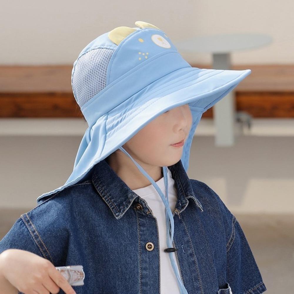 Mesh Children Sun Hat UV Protection Wide Brim Bucket Hat Fashion Baby Fisherman Cap  Girls