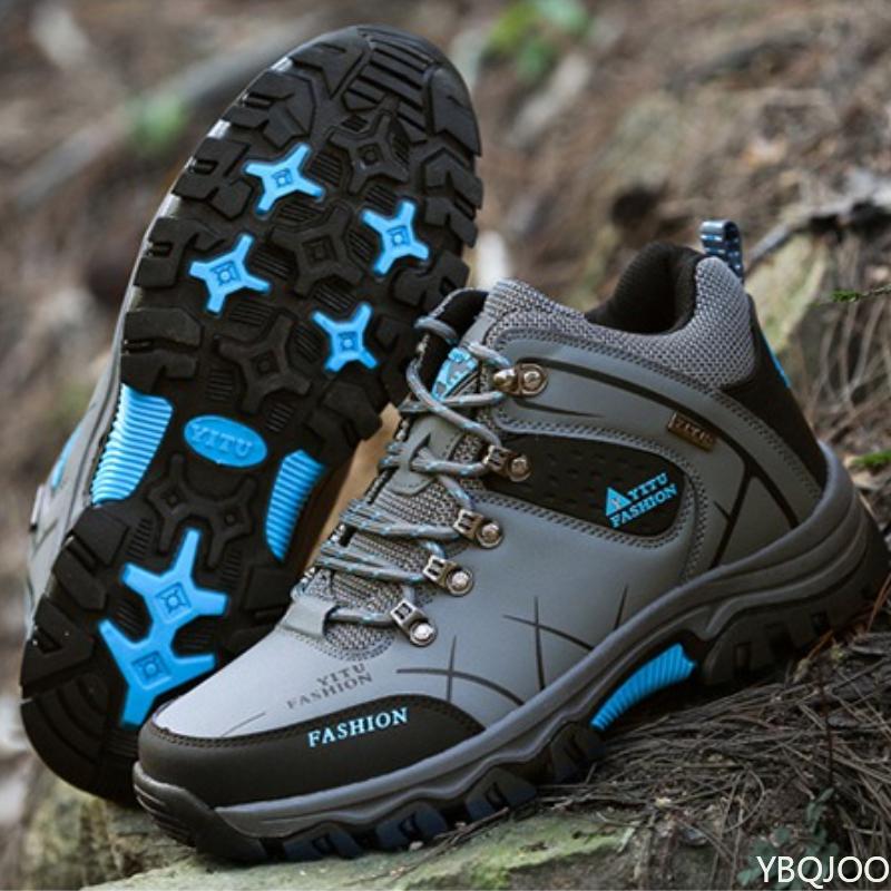 Fashion Autumn Winter Men's Hiking Shoes High Top Leather Thick Warm Insulation Anti Slip Wear-resistant Men's Shoes for Outdoor Hiking