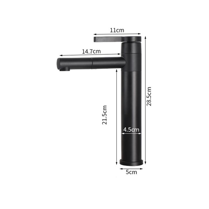 1PC Black Bathroom Basin Faucet 304 Stainless Steel  Hot Cold Mixer Tap Deck Mount Single Handle Wash Faucets