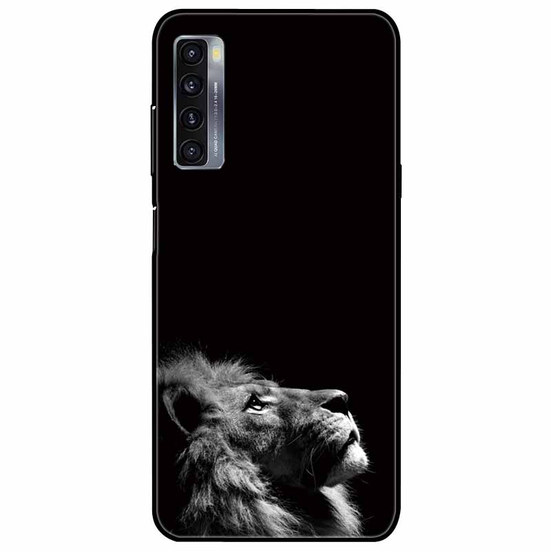 For TCL 20L Plus Case 20L+ Silicone Soft Shockproof TPU Back Cover for TCL 20S 20L Case Black Bumper Painted Funda TCL20S Capa