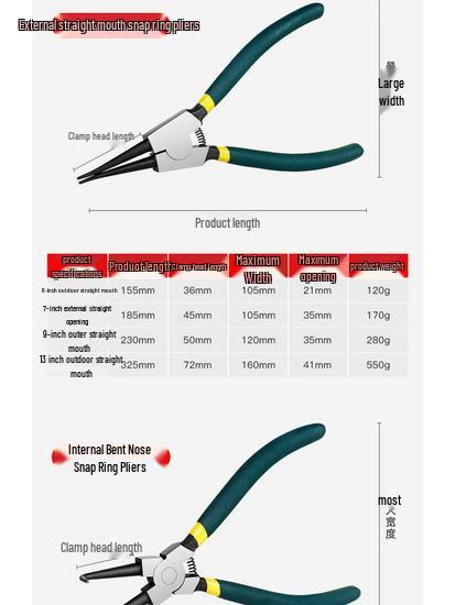 Small Pointed Nose Snap Ring Pliers for Internal/External Circlip, Spring, Expansion, and Retaining Rings