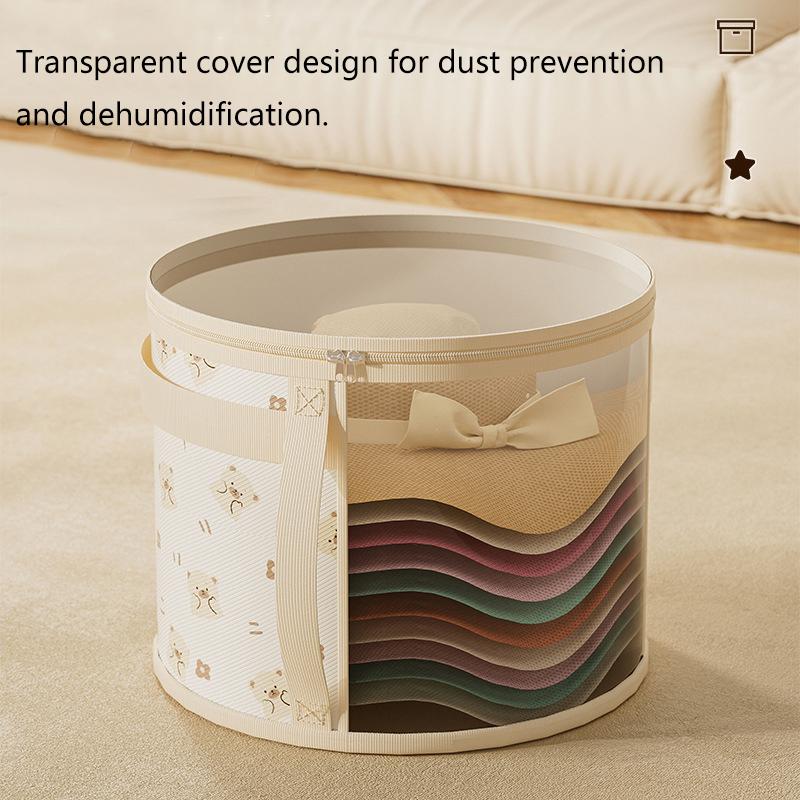 1Pc Hat Storage Bucket, Clothing Hat Travel Organizer, Foldable Round Brim Hat Storage Bag With Handle And Clear Window