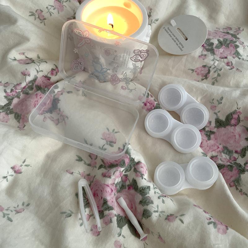 3Pair Sweet Butterfly Contact Lenses Care Box Portable Contact Lens Storage Case Girls Beauty Pupil Container Travel Kit