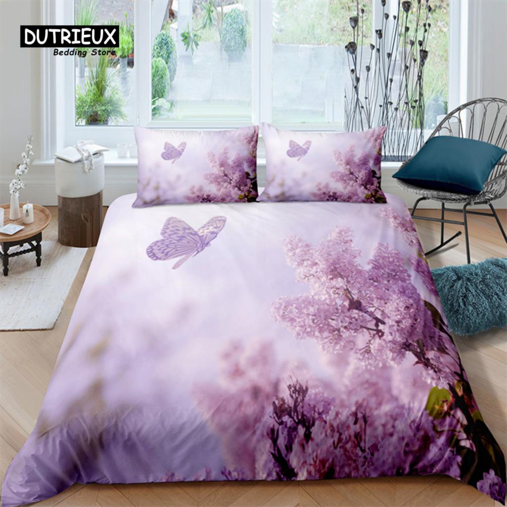 Luxury 3D Butterfly Print Home Living Comfortable Duvet Cover Set Pillowcase Kid Bedding Set Queen and King EU/US/AU/UK Size