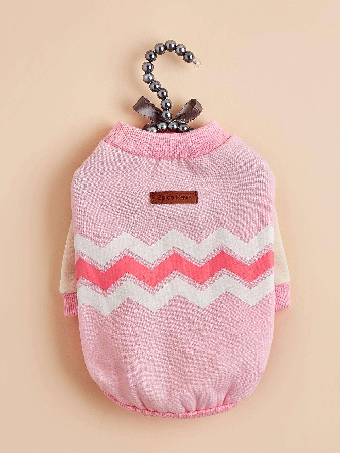 

Pet Clothes for Dog Cat Puppy Hoodies Coat Wavy Line Sweatshirt Dog Outfits for Small Medium Dog Cat Cloth M розовый