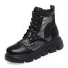 5cm Breathable Comfortable Thick Bottom Falt Paltform Shoes Women Ankle Boots Summer 2025 Cutout Mesh Leather Boots Office Mom