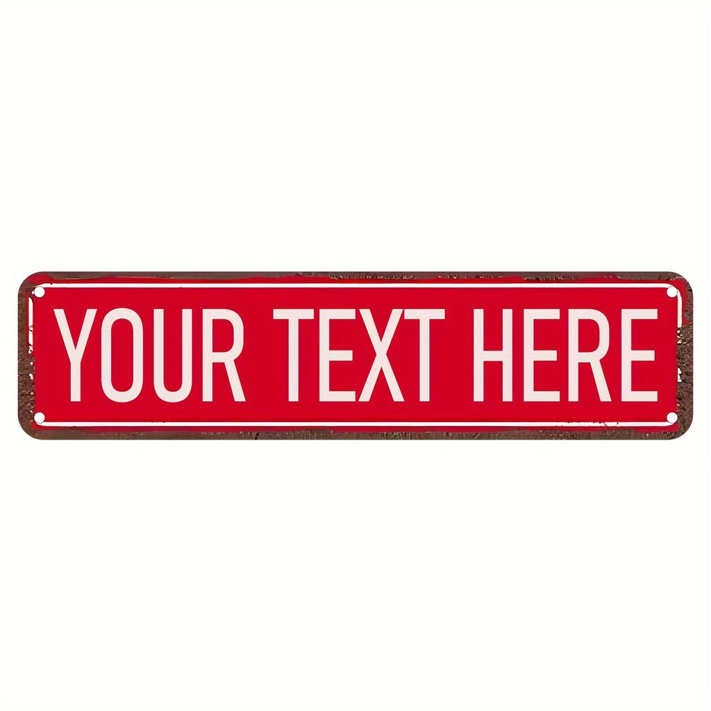 Personalized 4x16 Inch Street Sign Custom Text Name Plate for Indoor Outdoor Wall Decor