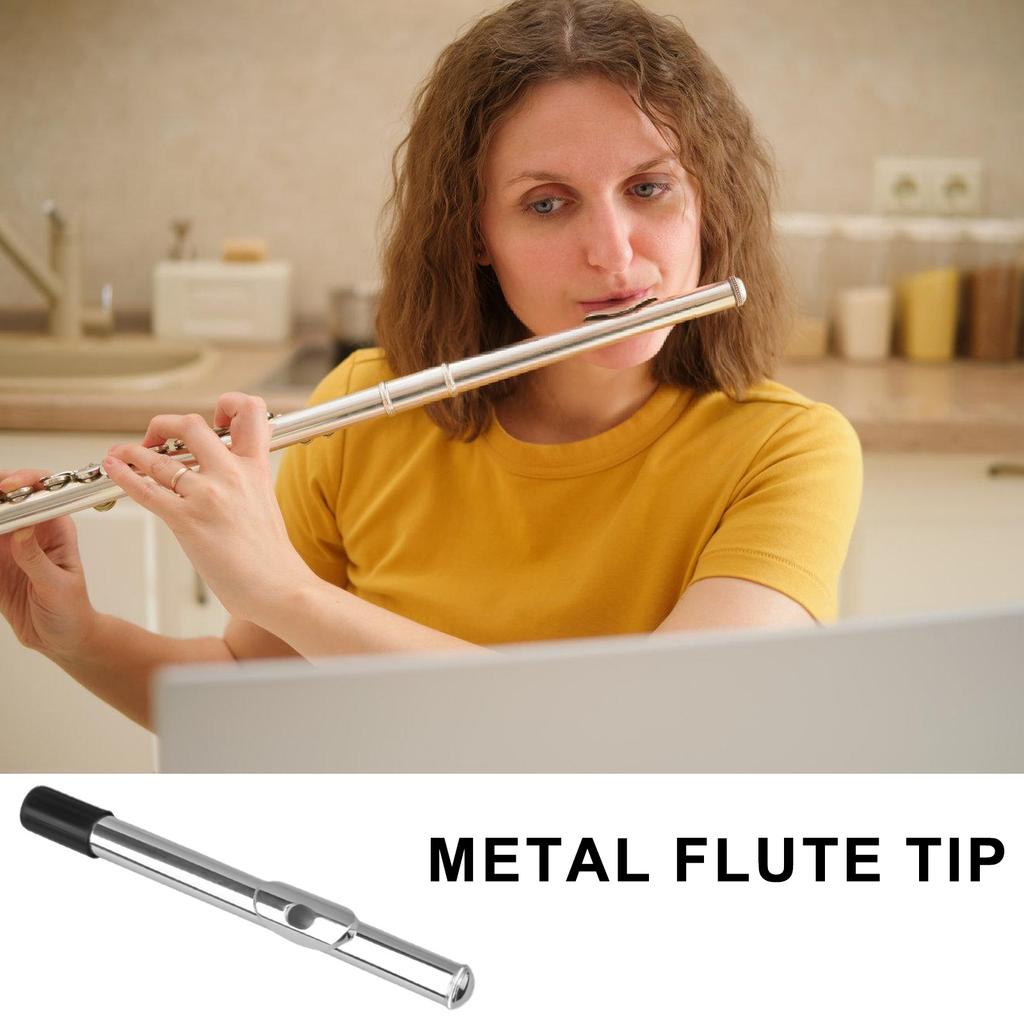 Silver Metal Flute Headjoint 23cm Professional Flute Head Joint Flute Part Suitable for Woodwind Musicians and Student