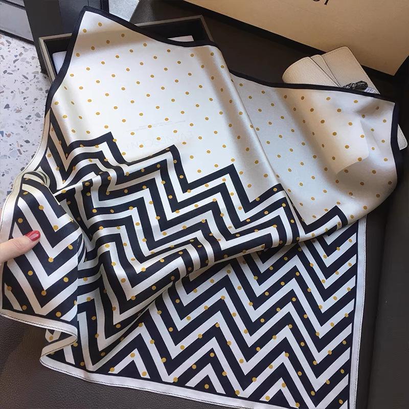 70 Silk Scarf: High-End Korean Style, Versatile Professional Imitation Silk, Retro Printed Women's Scarf