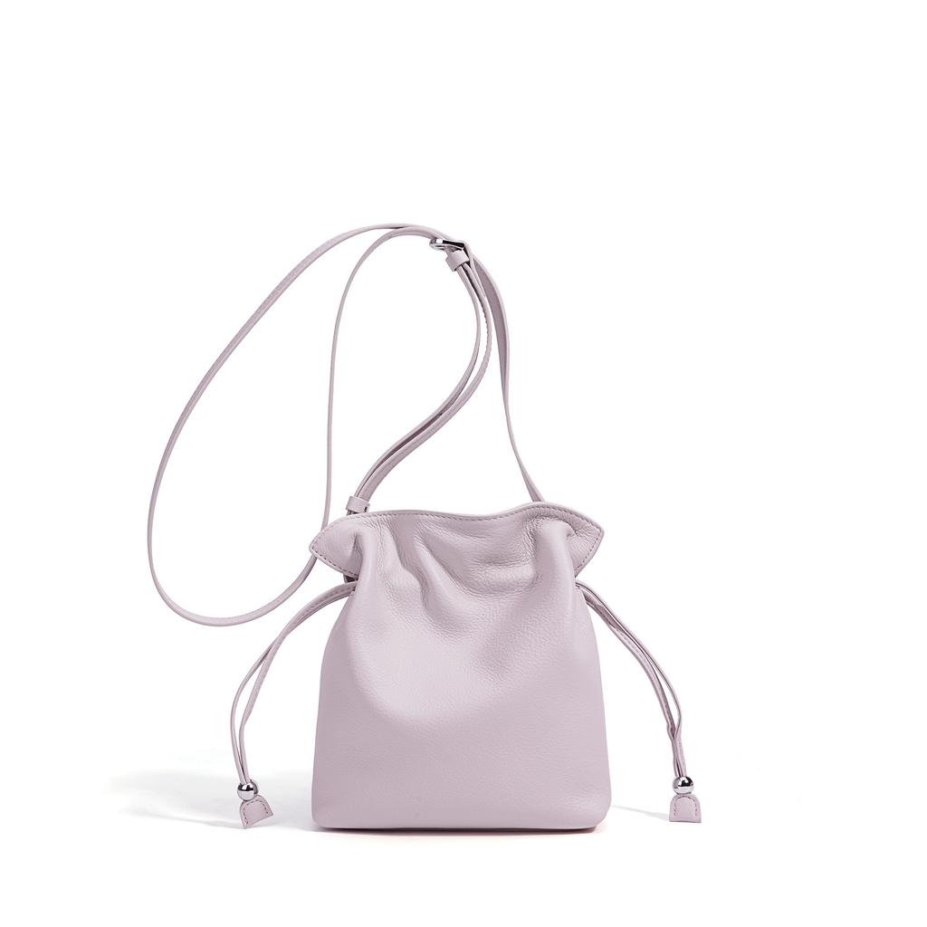 Early Spring Solid Color Leather Geometric Bag Mini Shoulder Bag Crossbody Small Square Bag Exquisite Cloud Bag