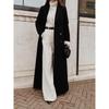 Höstmode Damkappa Chic Lös Lång Oversize Varm Tunn Ofodrad Trenchcoat Jacka Ytterkläder