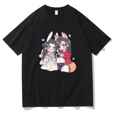 Camisetas grandes Heaven Officials Blessing Tian Guan Ci Fu TGCF MULHERES 100% algodão Manga/Comic Camisetas Boylove Camisetas Moda Tops