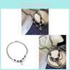 Handmade Lock Head Chain Necklace With Natural Stone Splicing For Casual Wear