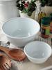 Posh Living Kitchen Accessories Enamel Bowl, Large, Scandinavian Country Style, Antique Style, White