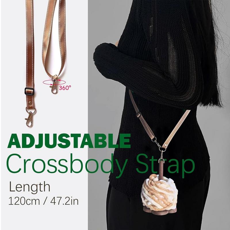 

Portable Yarn Holder With Wrist Strap Wooden Yarn Holder With Wristband Yarn Spinner Stand For Preventing Yarn Entanglement United States