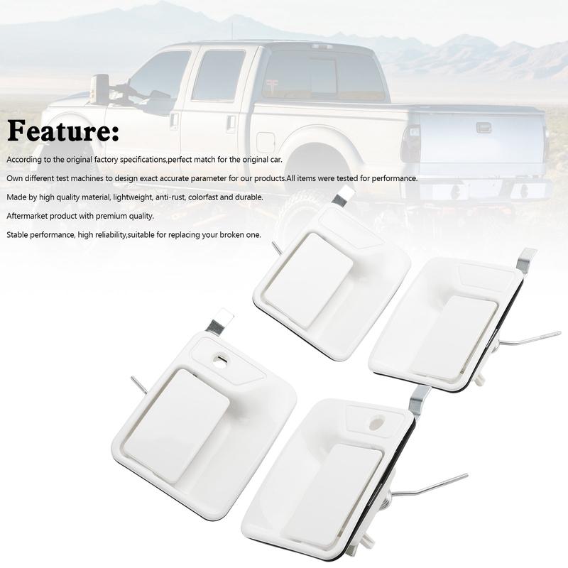 Artudatech 4PCS Exterior Door Handle For Ford Super Duty F250 F350 1999-2016  7C3Z2522405AA/7C3Z2522404AA/7C3Z2522601AA