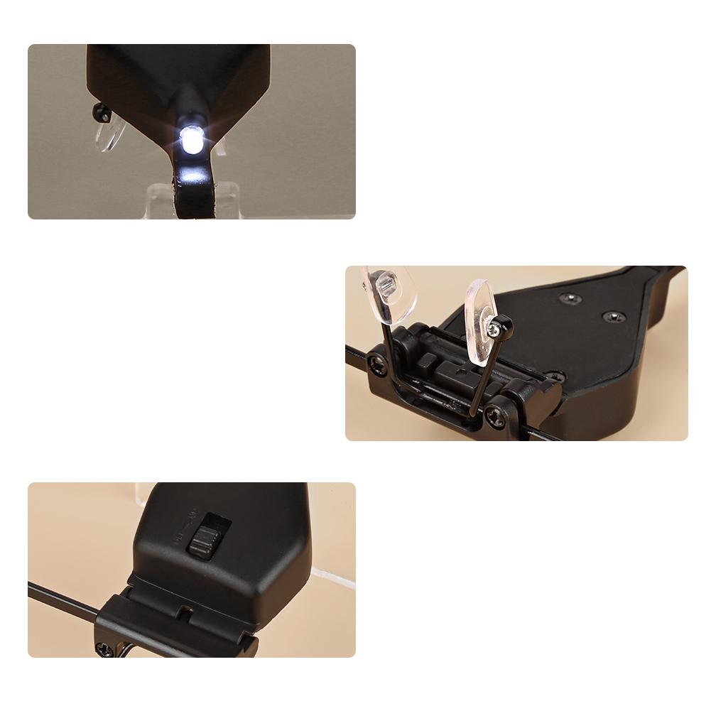 Uhrenreparatur Einzelglas Brille 1,5x / 2,5x / 3,5x Vergrößernde Lupe LED-Licht Lupe