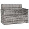VidaXL Banc de jardin avec coussins Gris 105 cm Résine tressée 362319
