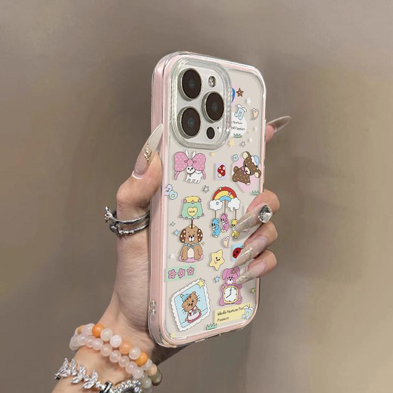 Doll bear for iPhone17ProMax iPhone case 15/13/1 2/14 all-inclusive soft case 11