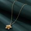 New Fashion Simple Metal Wrinkled Stereoscopic Flowers Pendant Necklace for Women Charm Temperament Clavicle Chain Party Jewelry