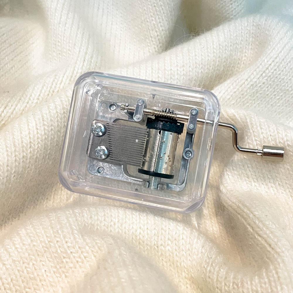 Transparent Hand Operated Music Box Musical Ornaments Acrylic Creative Crafts Ornaments Children