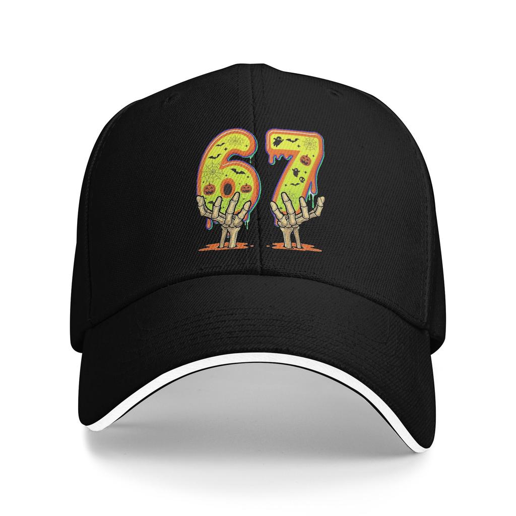 67 Meme Six Seven Halloween Funny Baseball Cap Cool Female Male Trucker Hat Quality Outdoor Gym Baseball Caps Birthday Present