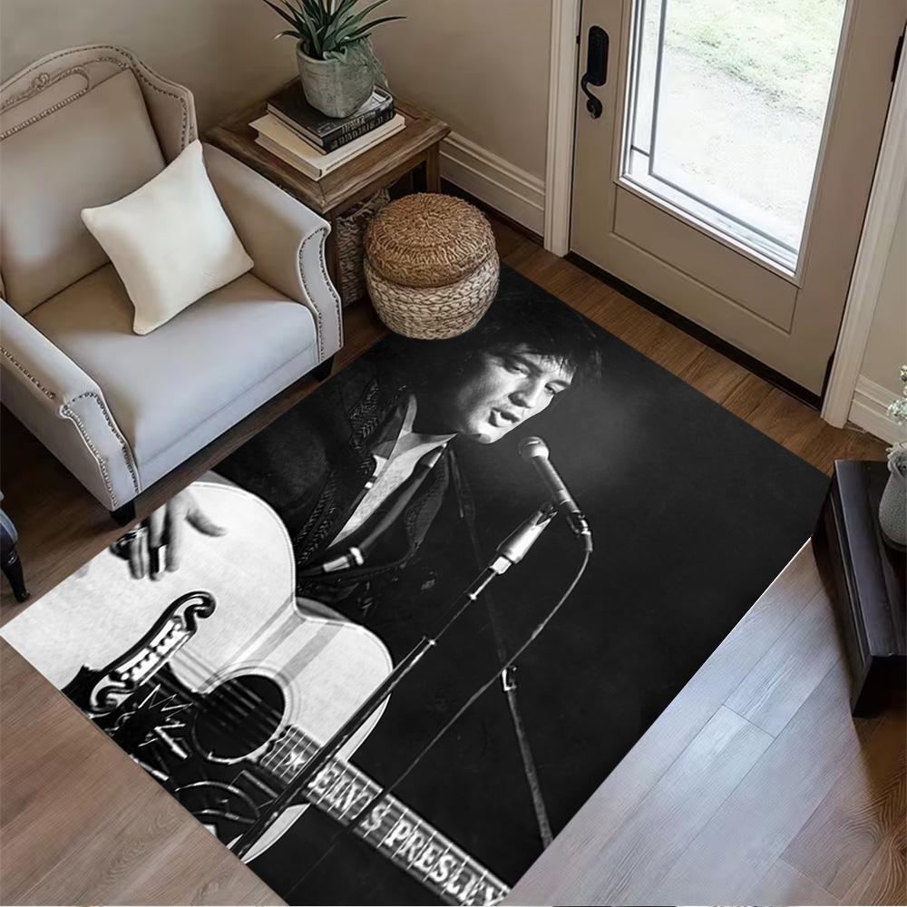 Elvis Presley Live Performance Floor Mat Suitable for Living Rooms Dining Room Study room Foyer Antislip Carpet Decorate Offices
