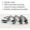 50 Stück Edelstahl 6 mm bis 12 mm Schlauchschellen Clips Verschluss
