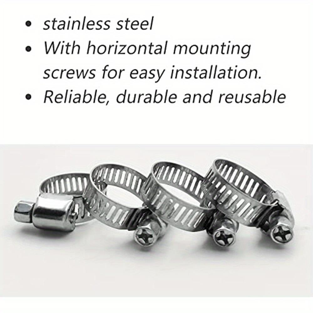 50 Stück Edelstahl 6 mm bis 12 mm Schlauchschellen Clips Verschluss