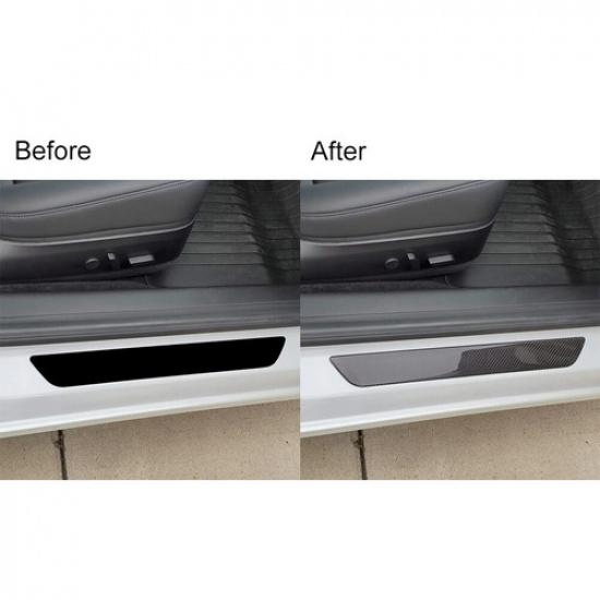 Carbon Fiber Rear Door Sill Accent Cover Trim For Tesla Model Y -