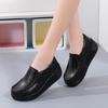 Spring Genuine Leather Casual Shoes Women Lightweight Thick Bottom Wedges Shoes Ladies Non-Slip Height-Increasing Flatform Shoes