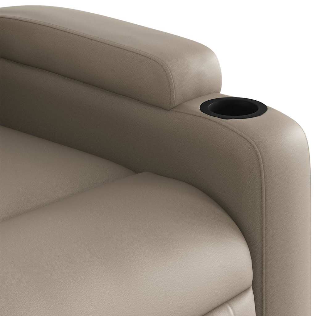 Recliner with Rising Aid Cappuccino Brown Artificial Leather