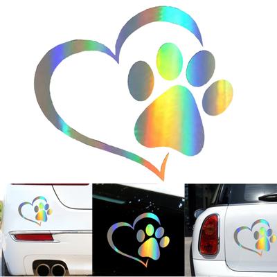 Adesivo decorativo con motivo squisito e resistente al colore, creativo, con stampa di zampa di cane, decalcomania per auto