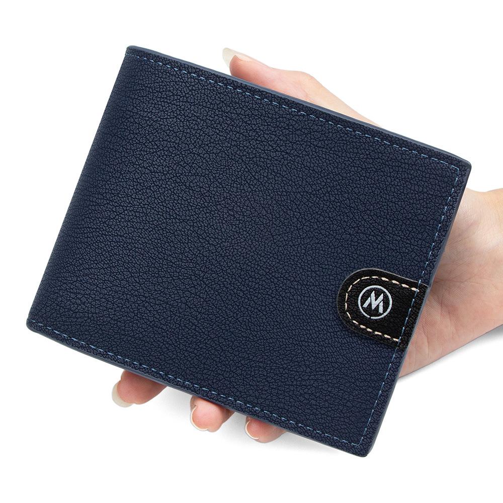 Men's Large Capacity Tri-Fold Wallet with Multi-Card Slots & Hinged Coin Pocket