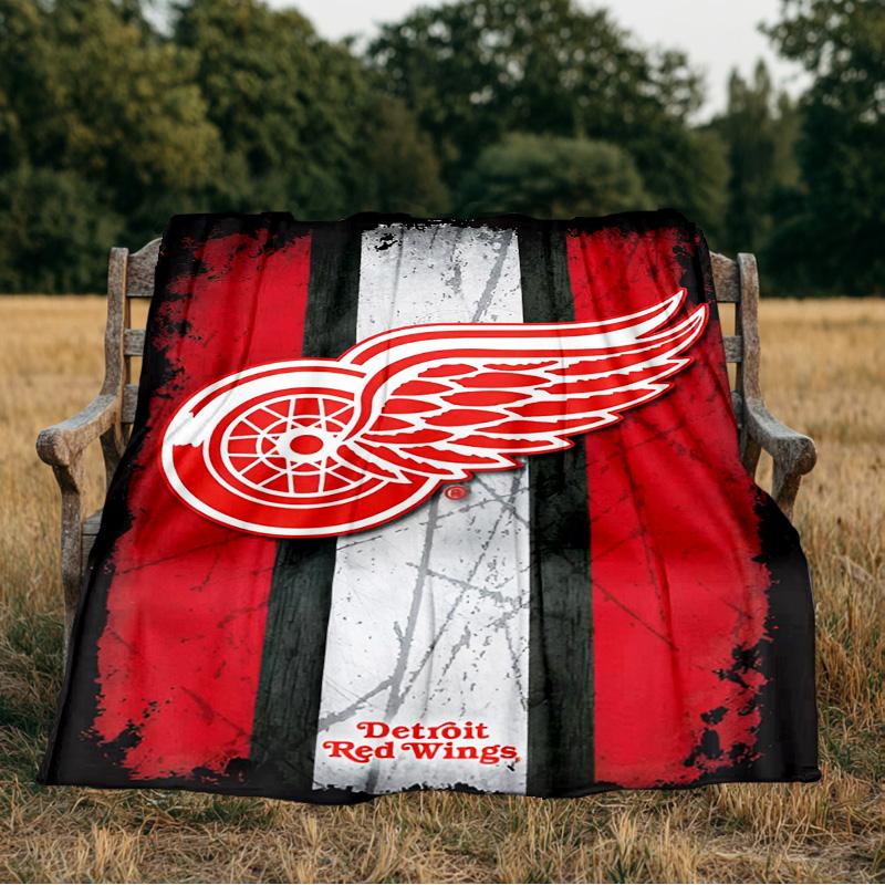Red Wings Logo Blanket Flannel Throw for Sofa, Indoor, Camping, Living Room, Office, Chair, And Bed Soft Birthday Gift