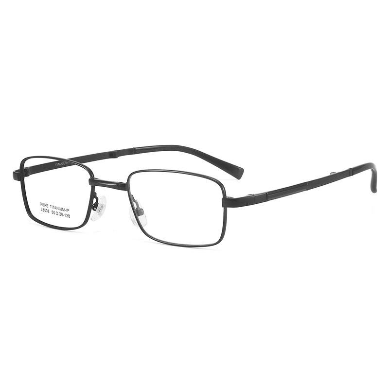 Versatile Pure Titanium Folding Eyeglasses Frame, Prescription-Ready, Anti-Blue Light, Portable & Business-Friendly
