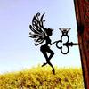 1 Piece Angel Metal Wall Art Outdoor Vintage Garden Sculpture Sentimental Yard Sign for Patio Lawn Birthday Housewarming Gift Durable Antique Finish